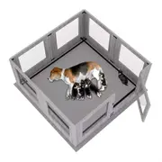 Fin Large Dog Whelping Box Pet Playpen Birth Cage With Safety Rail And Fertility Pad
