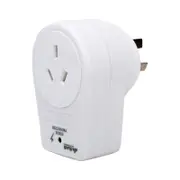 Adaptor With Surge Protection White 240V 10A Max Load 2400W