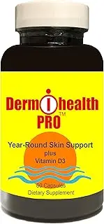Sun Protection Zone DermiHealth Pro Antioxidant Polypodium Leucotomos 350mg Daily Skin Care Supplement Plus Vitamin D3 2,000 IU (60 Capsules)