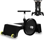 Home Flywheel Trainer Machine,Flywheel Exercise Equipment with Base Wheels and 0.3 M² Large Non-Slip Top Area, Resistance Adjustable and 140kg Load,for Shaping, Stretching Muscle