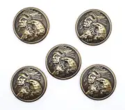 Chief With Eagle & Wolf Conchos 1 3/8" Five Count
