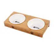 P49 Eating and Drinking Double Bowl Anti-overturning Cat and Dog Pet Feeder
