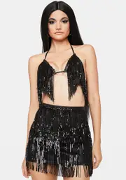 It's Giving Glam Sequin Fringe Set