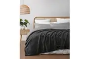 Serene Hudson Fleece and Sherpa Reverse Blanket Charcoal