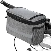 Cycling Bike Bicycle Insulated Front Bag MTB Bike Handlebar Bag Basket Pannier Bag with Reflective Strip