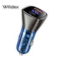 在飛比找PChome24h購物優惠-Wildex 63W 電壓電流顯示型汽車點菸用電源供應器 透