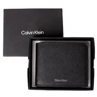 在飛比找momo購物網優惠-【Calvin Klein 凱文克萊】CK燙銀LOGO防刮皮