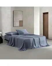 Calvin Klein 300 Thread Count Organic Earth Solid Cotton Sateen Sheet Set