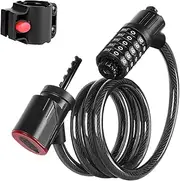 Cable Lock for Bike | Anti Theft Electric Cycle Lock Combination with Light - Rust-Resistant Quick-Release Motorcycle Accessories for Garage Storage Urban Commuting