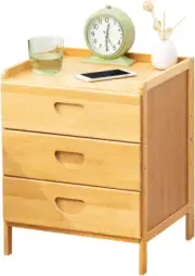 Nightstand,Bamboo Bedside Table Storage Sofa Side Stand Cabinet for Bedroom Livi