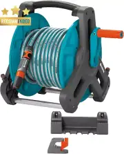 GARDENA 20M Wall-Fixed Hose Reel Set, 13mm Hose & Fittings, Stable Triangular