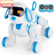 Interactive Robot Dog Toy Remote Control Lights Sounds Ages 3-8 Blue Color