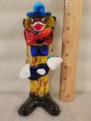 Large VTG Murano Art Glass Sculpture Figure Clown Jester 7 1/2" Tall Vintage