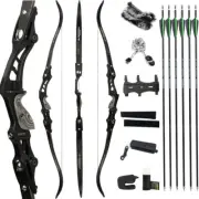 62" ILF Recurve Bow 25-60lbs Takedown 19" CNC Riser Limbs Archery Hunting Target