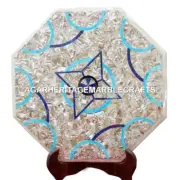Marble Restaurant Table Top Turquoise Inlay Mosaic Art Home Outdoor Table Decors