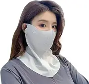 [Vanolu] UV Protection Face Mask with Extended Neck Cover, Breathable Mesh Design, Gray
