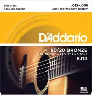 D'Addario EJ14 Guitar Strings 80/20 Bronze Light Top/Medium Bottom 12-56
