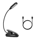 Flexible Clip On LED Light Lamp For Book Reading Tablet Laptop PC EReader-Black
