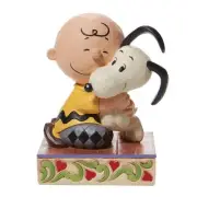 Peanuts by Jim Shore Charlie Brown and Snoopy Hugging Figurine, 4.5 Inch, Mul...
