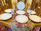 Set of 7 Grace Teaware 11" Dinner Plates Pink/White Rose/ Peony Scallop Edge New
