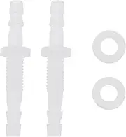 Briny River 4 Set 4-M6-4 4mm Dual Ended Plastic Hose Barb Bulkhead Fitting with Gasket for Inner Diameter 4mm Hose Hex Barbed Union Splicer Adapter for Water Fuel Air Applications