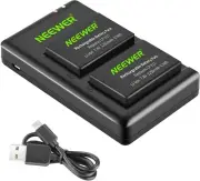 Neewer 2-Pack LP-E17 Batteries & Dual USB Charger for Canon EOS Cameras