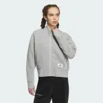 【ADIDAS 愛迪達】外套 女款 運動外套 亞規 LOUNGE DK JKT 灰 IP0757