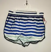 Women's Hunter For Target Athletic Shorts Blue/white Striped, X-large
