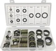 Bonded Seal Gasket Washer,150X Automotive Bonded Gasket Washer | Multifunction Wear-Resistant Auto Repair Set, Metal Crush Ring Set for Pipe, Electrical Appliances