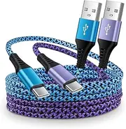 USB A to USB C Cable 10FT Fast Charging Nylon Braided Extra Long Type C Charger Cable for Xiao mi 15 Ultra, Redmi K80, Huawei P70 Pro, P70 Ultra, Oppo Find X8 Pro, Vivo X Fold3-Android Type C Cord
