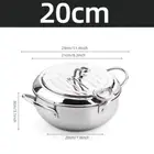 Deep Frying Pot with Thermometer&Lid for Kitchen Stainless Steel Pans Japanese T