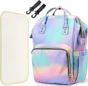 3 in 1 Diaper Bag Backpack, Multifunction Baby Bags with Changing Pad & Stroller Straps, Waterproof Nappy Bag