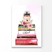 Orange Perfume On Book set Fashion Art Print 100% Australian Made 90 x 120cm (Acrylic)