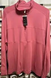 NEW WITH TAGS Men's Size L 1/2 Zip Baroque Rose Color Van Heusen Long sleeve