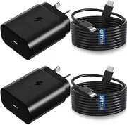 USB C Charger, 2Pack 25W Super Fast Charger, USB C Wall Charger with USB C to USB C Cable 6.6FT, USB C Fast Charger Compatible with Galaxy S23 Ultra /S23/S23+/S22/S22Ultra/S22+/S21/S20