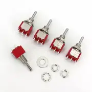 5Pcs SH T8012 Red 6Pin ON-OFF-ON 3 Position DPDT Latching Mini Toggle Switch