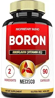 1010mg Boron (As Citrate, Glycinate, and Aspartate) with Riboflavin (Vitamin B2) Supplement - 90 Capsules