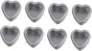 8pcs Box Heart Shaped Metal Tin Can Favour Boxes Rubber Fish Candles Metal Container Candle Making Tin Cans Packaging Cans Candy Containers Tinplate Delicate Tin Box