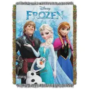 Disney Frozen Fun Princess Elsa Anna Kristoff Olaf Throw Blanket BRAND NEW