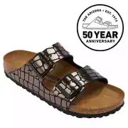 Birkenstock Arizona Gator Gleam Two-Strap Comfort Sandal BLACK size 9 US 40 EU