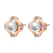 3PCS Copper Woman Fashion Jewelry Flower Retro Simple Stud Earrings