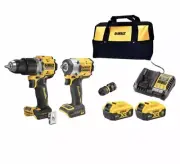 NEW DeWALT 18V XR 5.0Ah Li-ion Brushless Hammer Drill & Impact Wrench Combo Kit