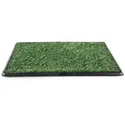 pet dog puppy toilet training grass litter tray potty w/ 2 grass mat durable