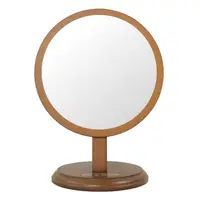 在飛比找PChome24h購物優惠-圓型可調式原木桌上鏡