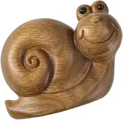 iplusmile Snail Modeling Statue Creative Snail Decor Wood Craft Adornment for Desktop Stand
