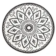 Benaras Black & White Reversible Round Outdoor Rug