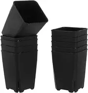 Totority 20pcs Square Plastic Flower Pots for Balcony and Garden Nursery Planter Containers with Depth for Root Growth and Durable Material for Plants