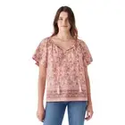 Faherty Women’s Size Medium Florence Peasant Flowy Floral Organic Cotton Blouse