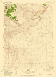Topographical Map - Red Canyon Wyoming Quad - USGS 1957 - 23 x 31.79