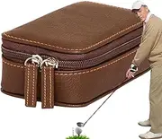 Golf Glove Case - Leather Portable Golf Organizer - Waterproof Multi-Functional Sport Equipment Organizer For Course Home Travel Trip Car Display Standbag Training